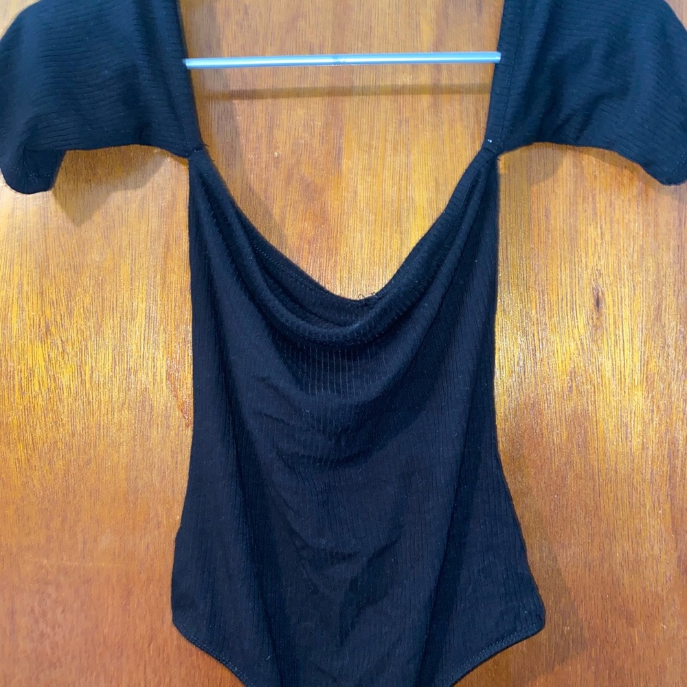 black off the shoulder bodysuit